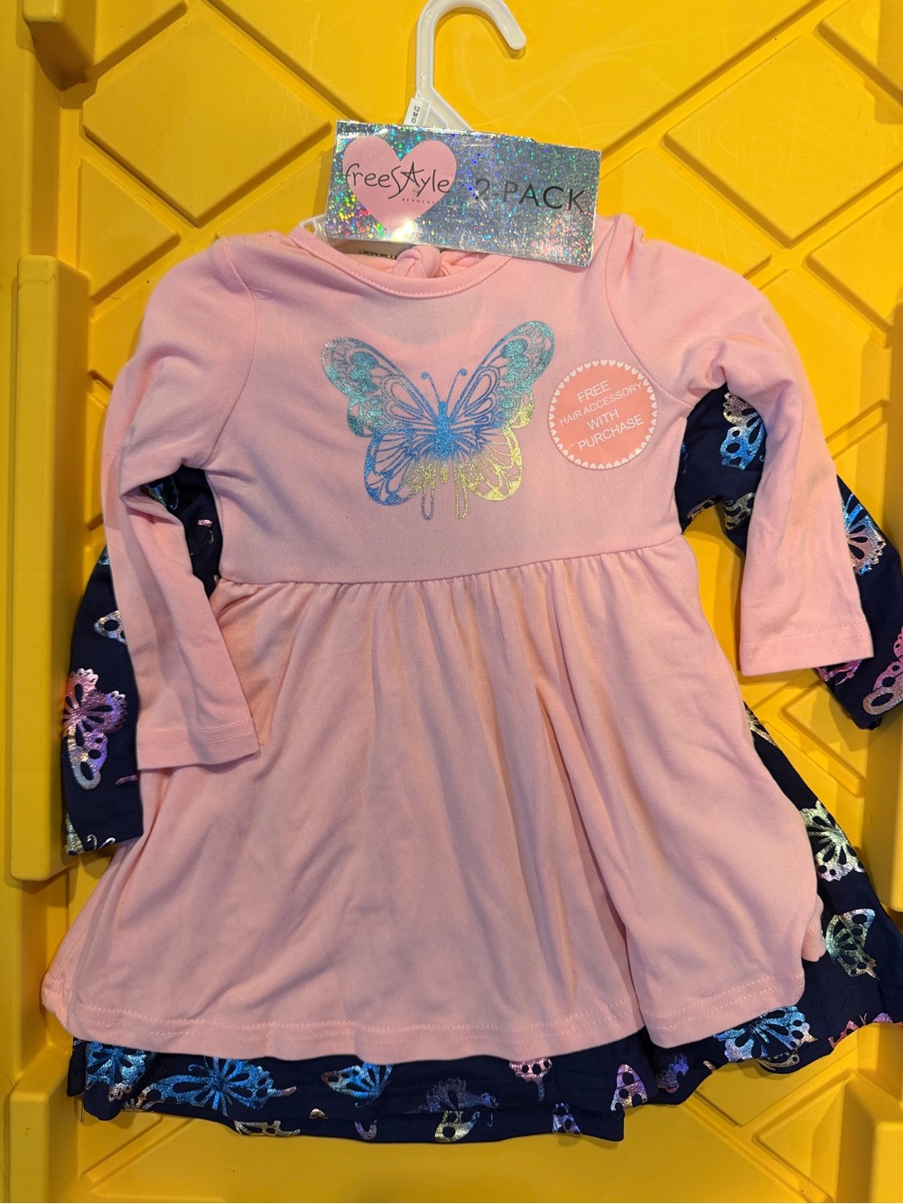 Freestyle Pink & Navy Butterfly Dress 2-Pack